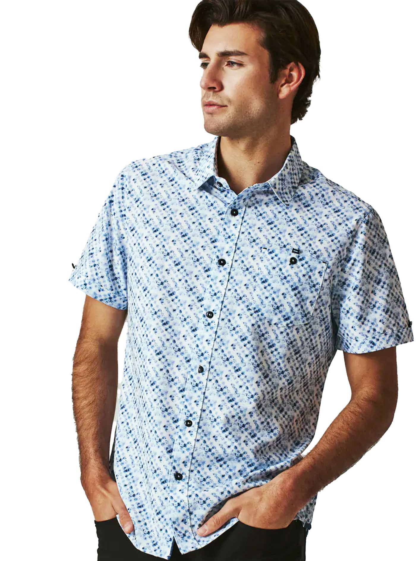 Marino Short Sleeve Shirt (Blue) | 7 Diamonds