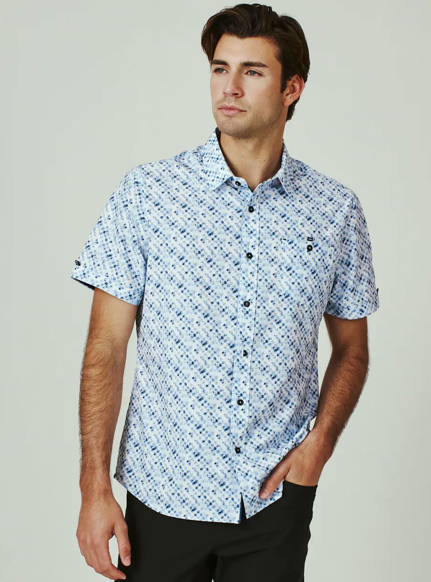 Marino Short Sleeve Shirt (Blue) Style | 7 Diamonds