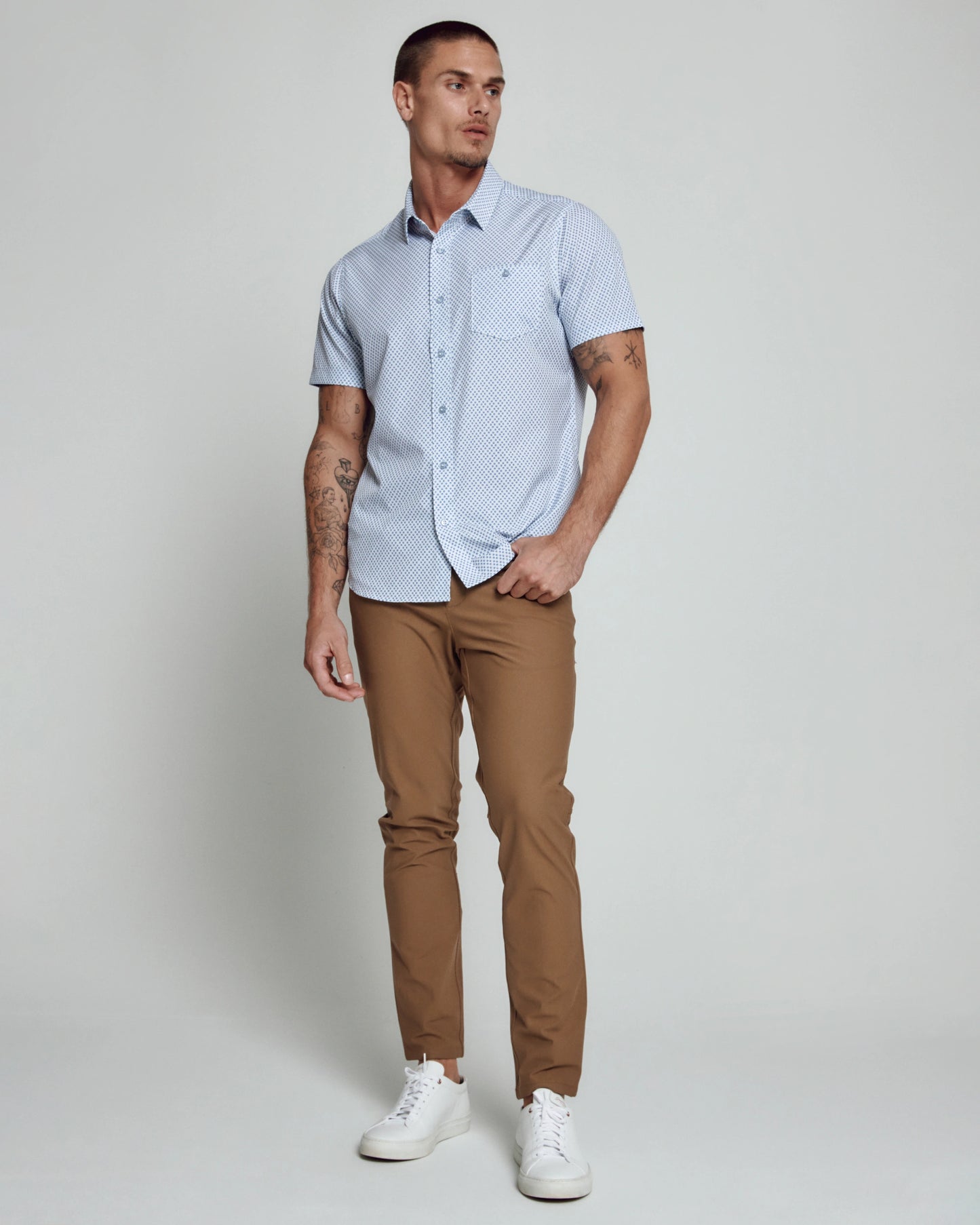 Alonzo Short Sleeve Shirt (Light Blue)