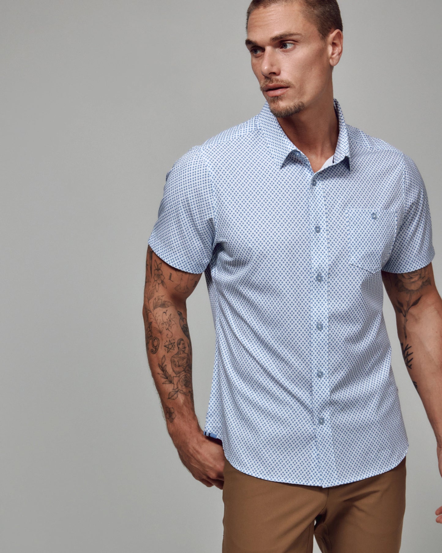 Alonzo Short Sleeve Shirt (Light Blue)