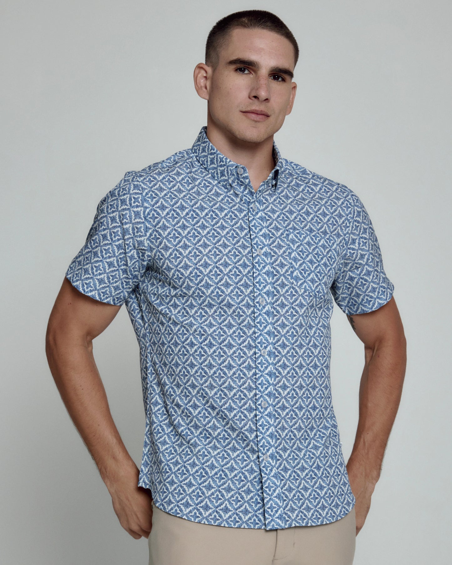 Lucca Short Sleeve Shirt (Blue)