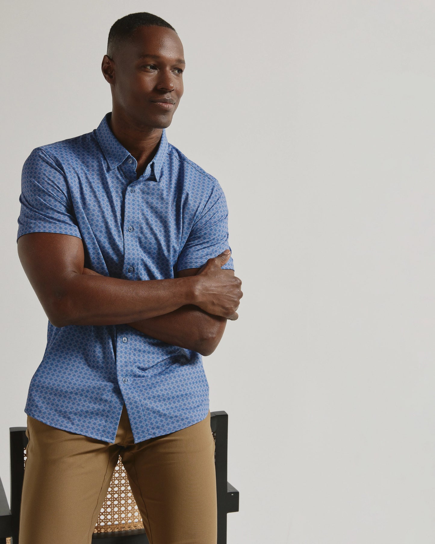 Morris Short Sleeve Shirt (Slate Blue)