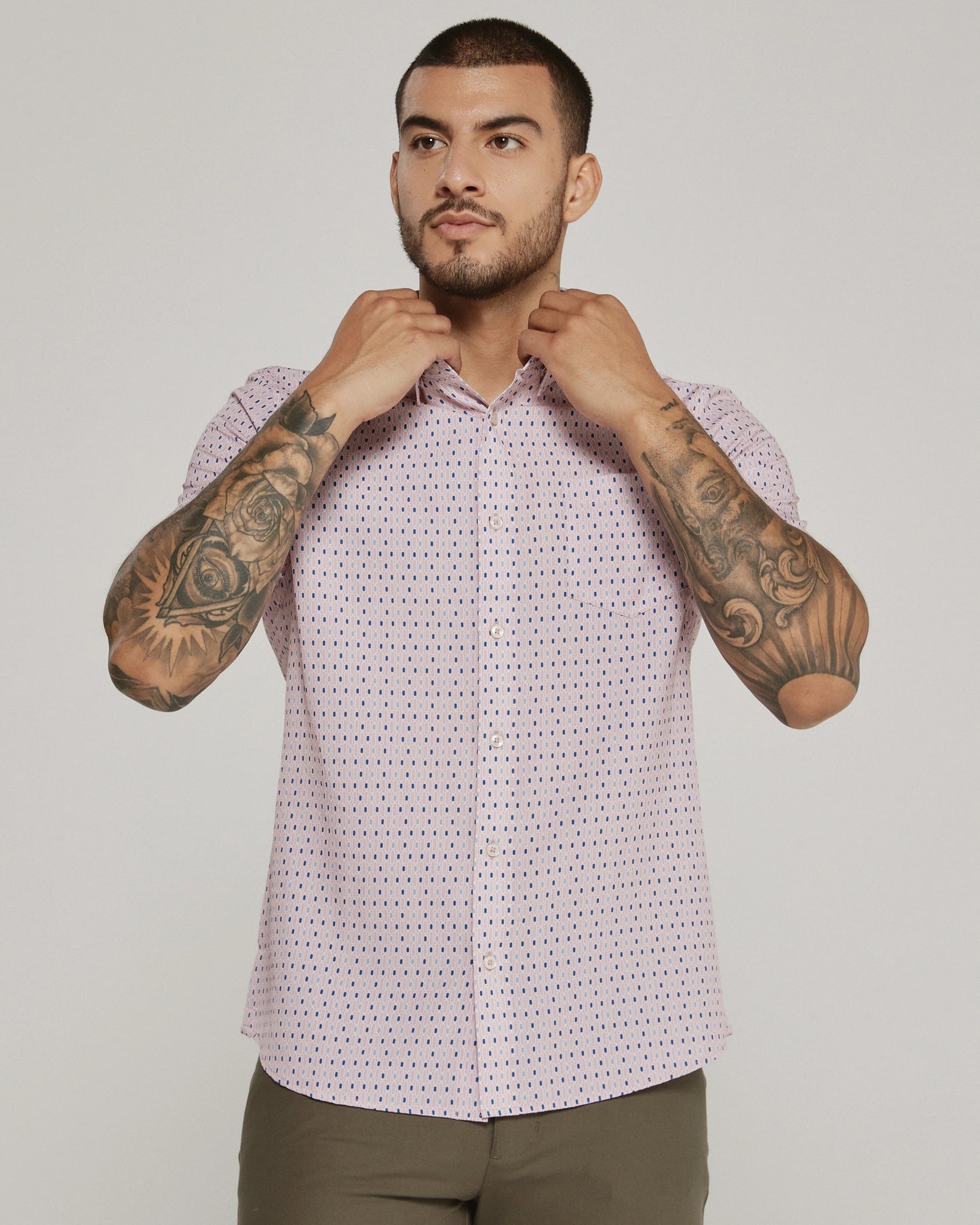 Calix Short Sleeve Shirt (Stone Rose)