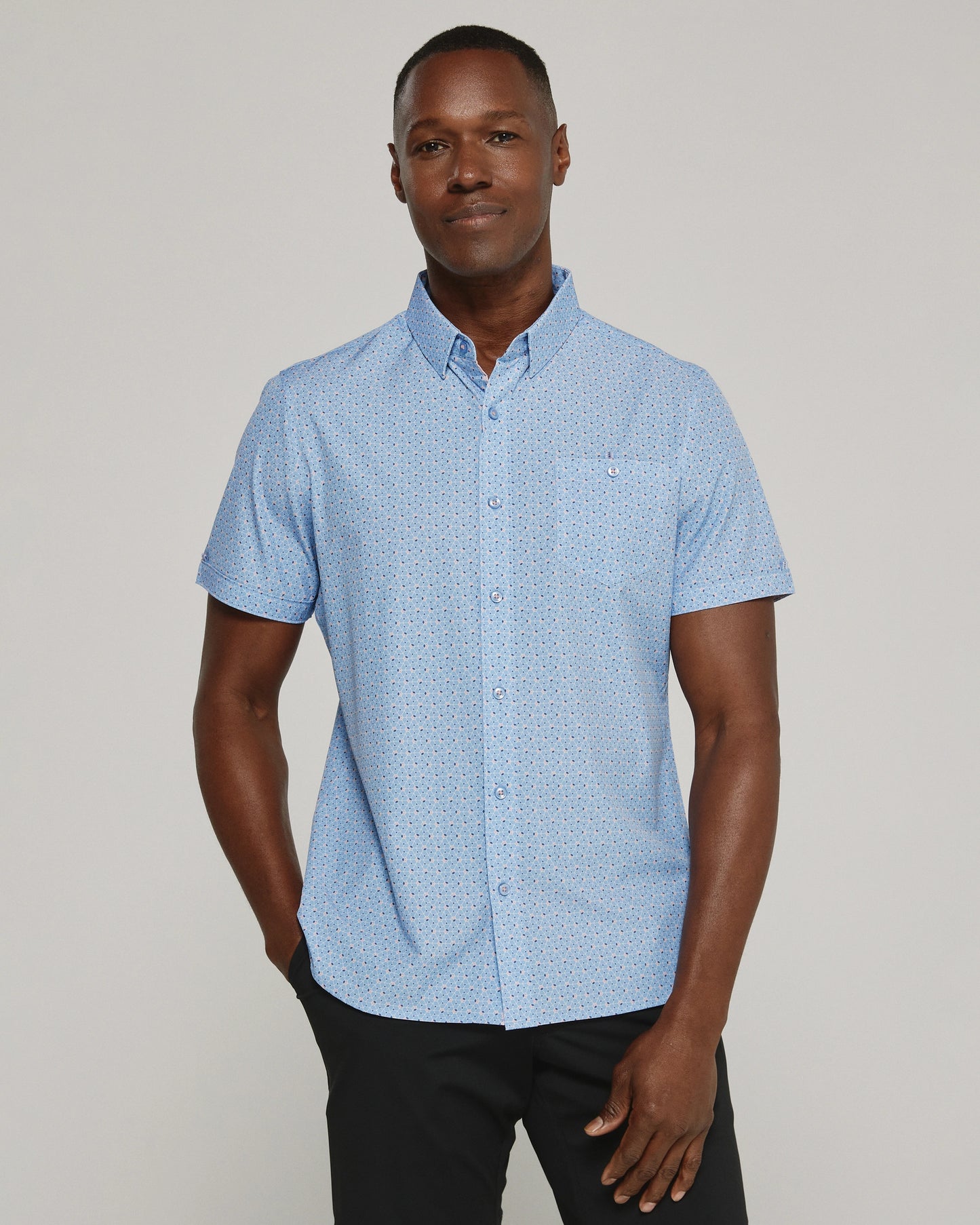 Ostin Short Sleeve Shirt (Dusty Blue)