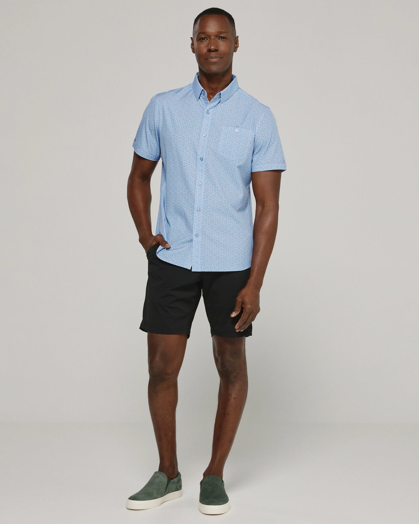 Ostin Short Sleeve Shirt (Dusty Blue)