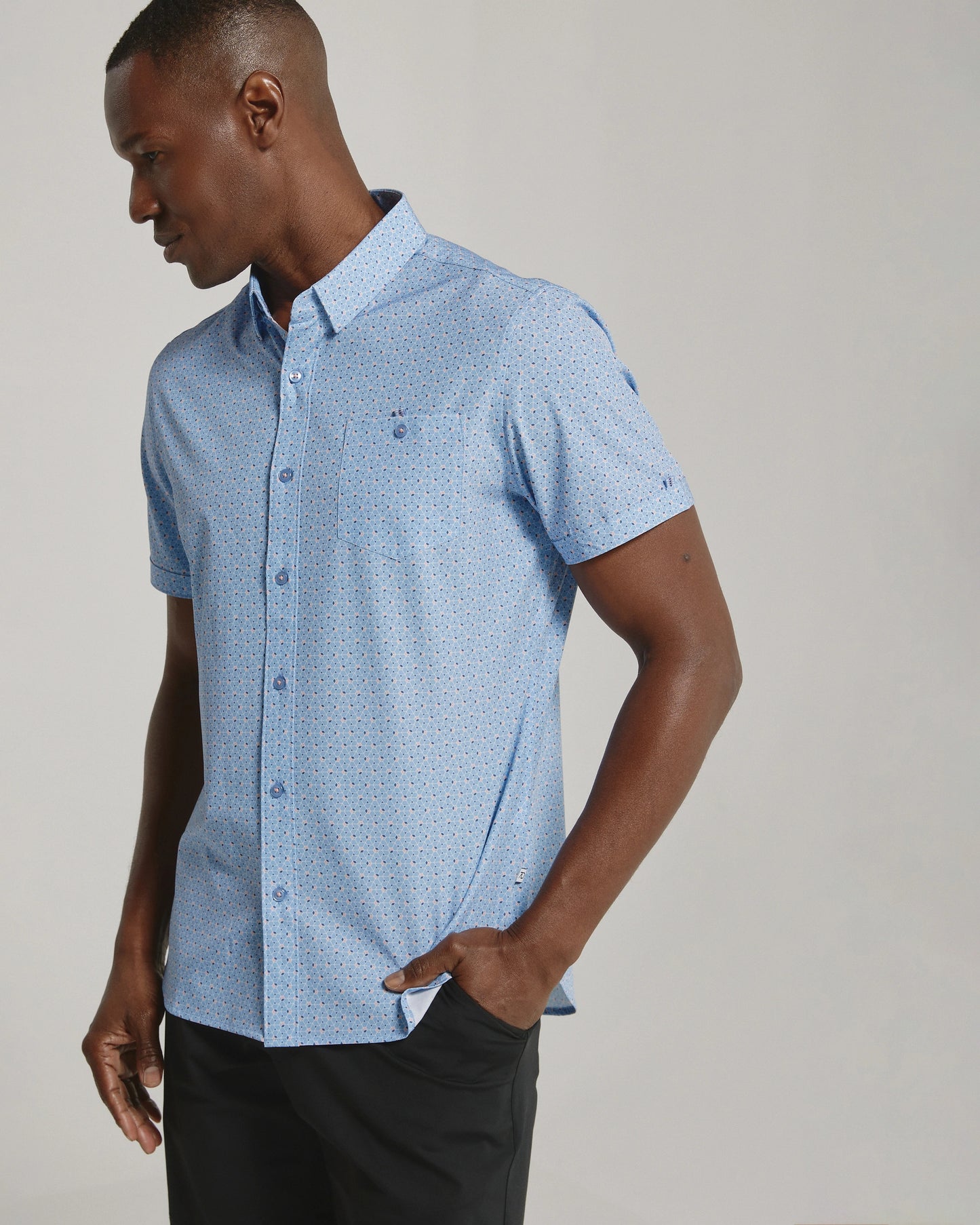 Ostin Short Sleeve Shirt (Dusty Blue)