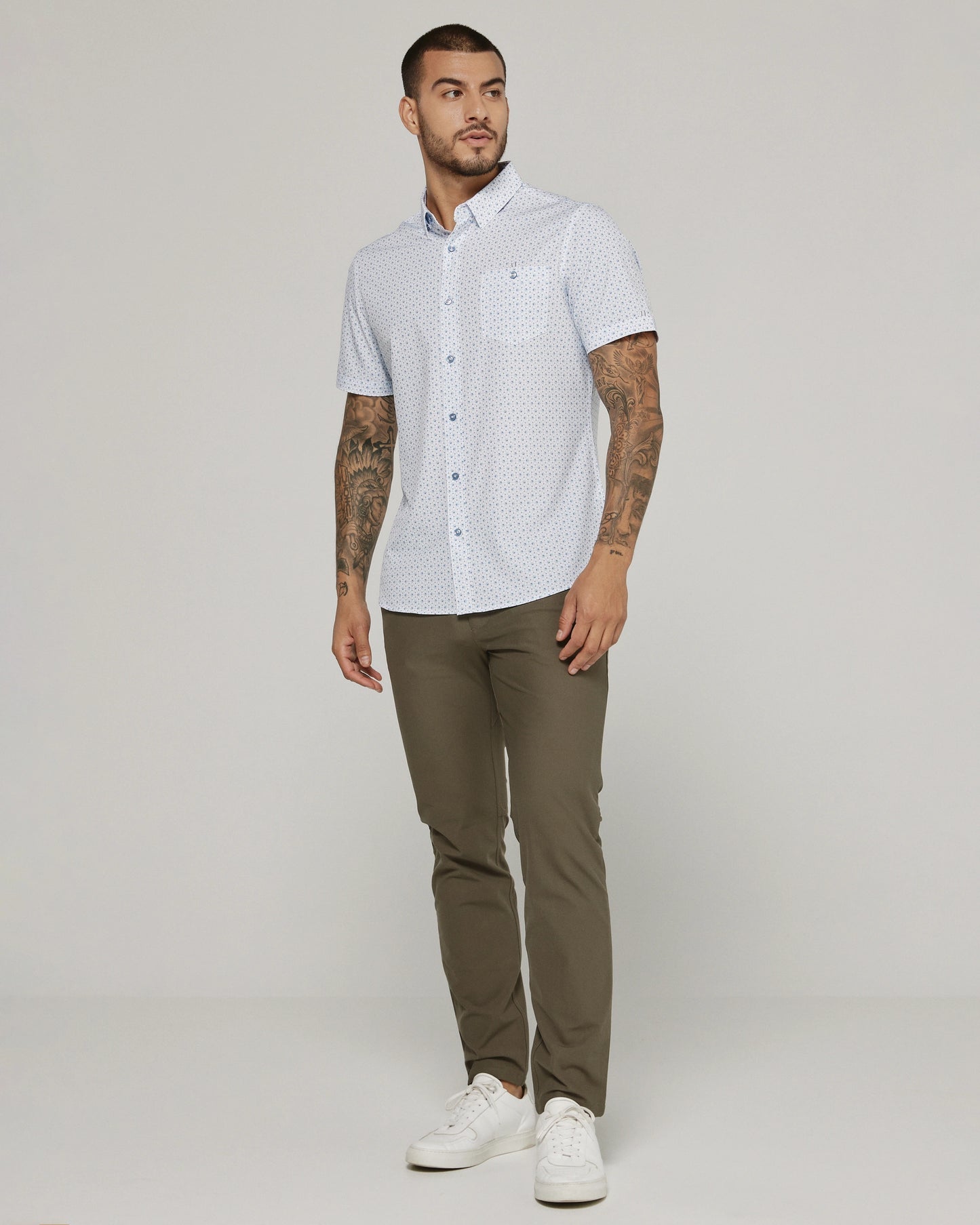 Ostin Short Sleeve Shirt (White)