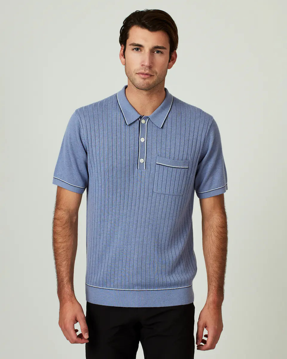 Enzo Sweater Polo (Medium Blue)