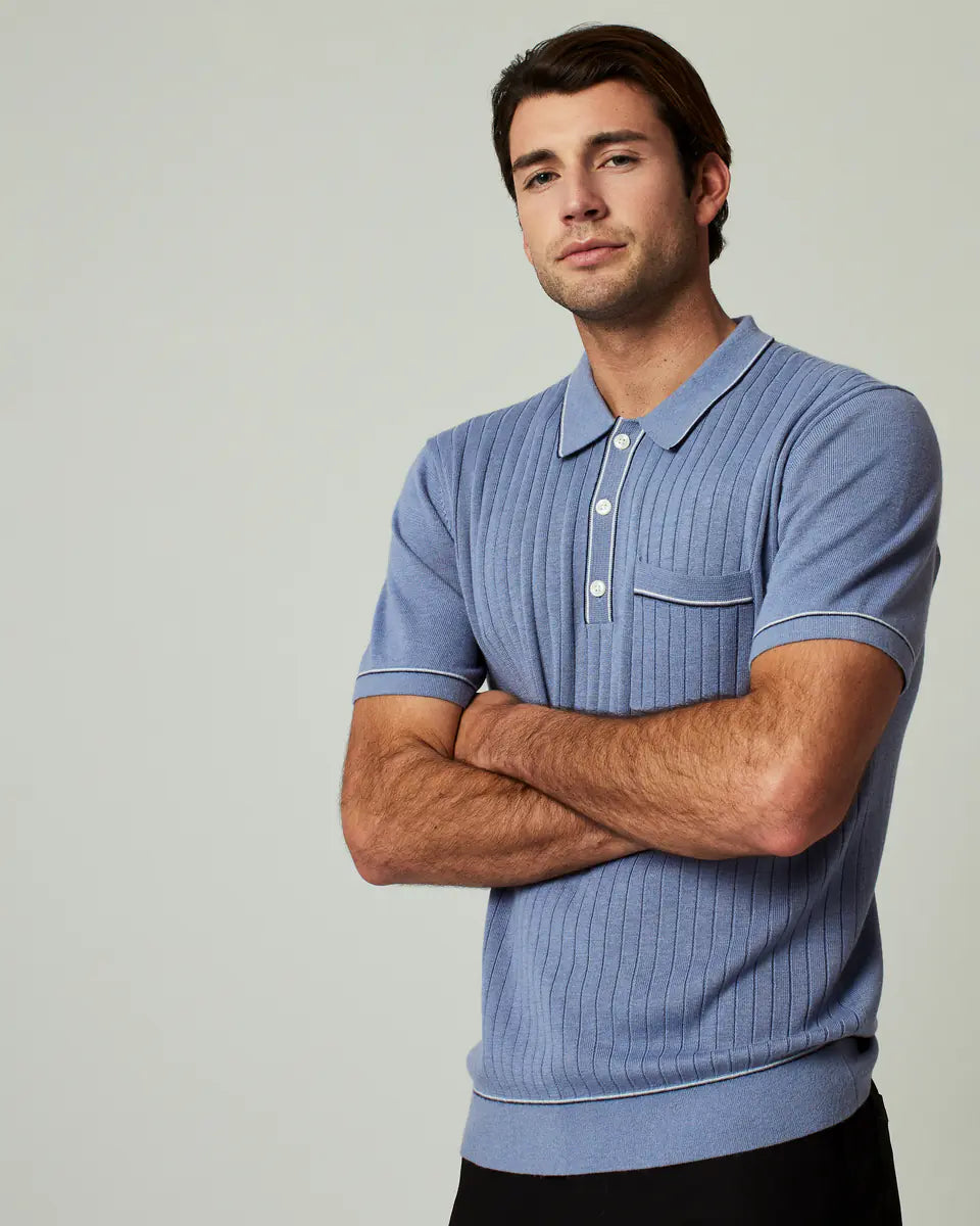 Enzo Sweater Polo (Medium Blue)