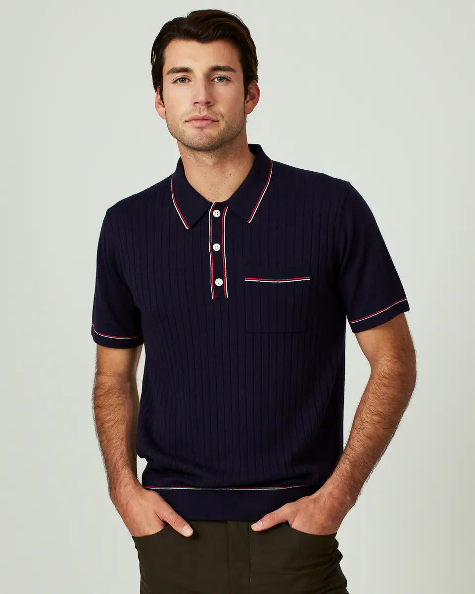 Enzo Sweater Polo (Navy)