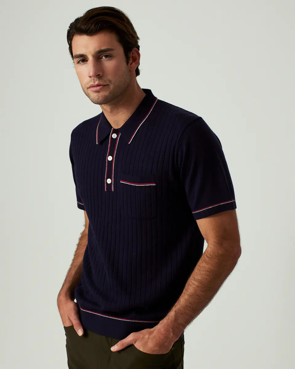 Enzo Sweater Polo (Navy)