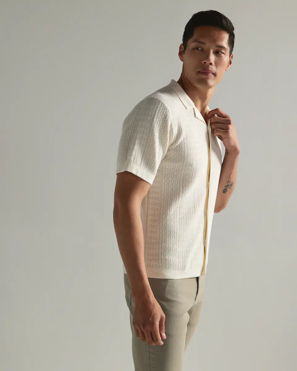 Jonas Button Down Sweater Polo (Natural)