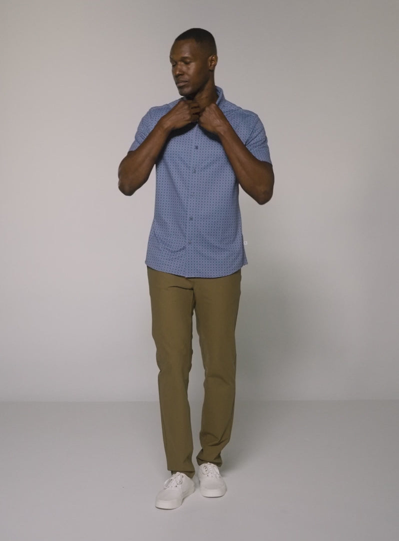 Morris Short Sleeve Shirt (Slate Blue)