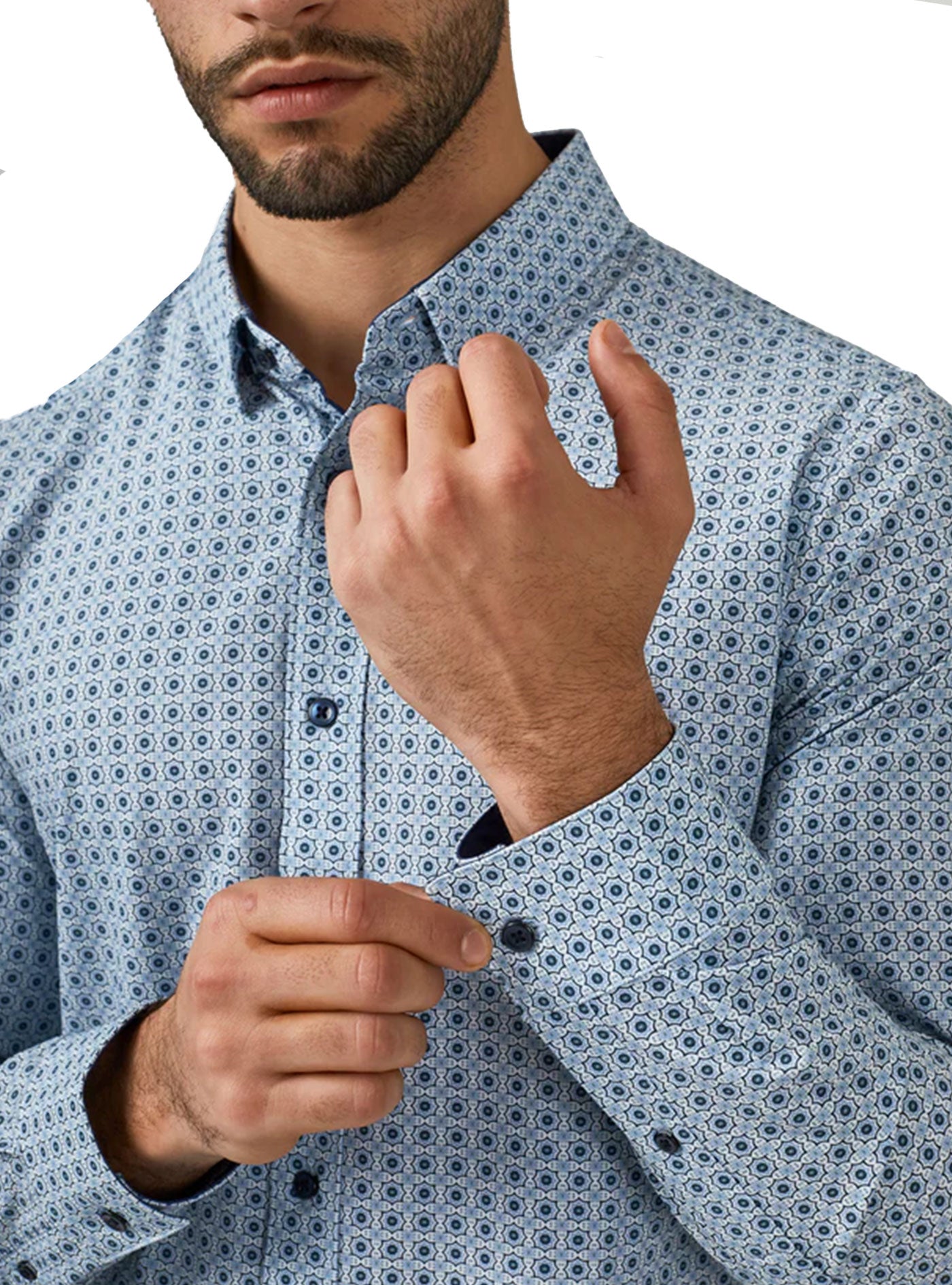 Meknes Long Sleeve Shirt (Light Blue)