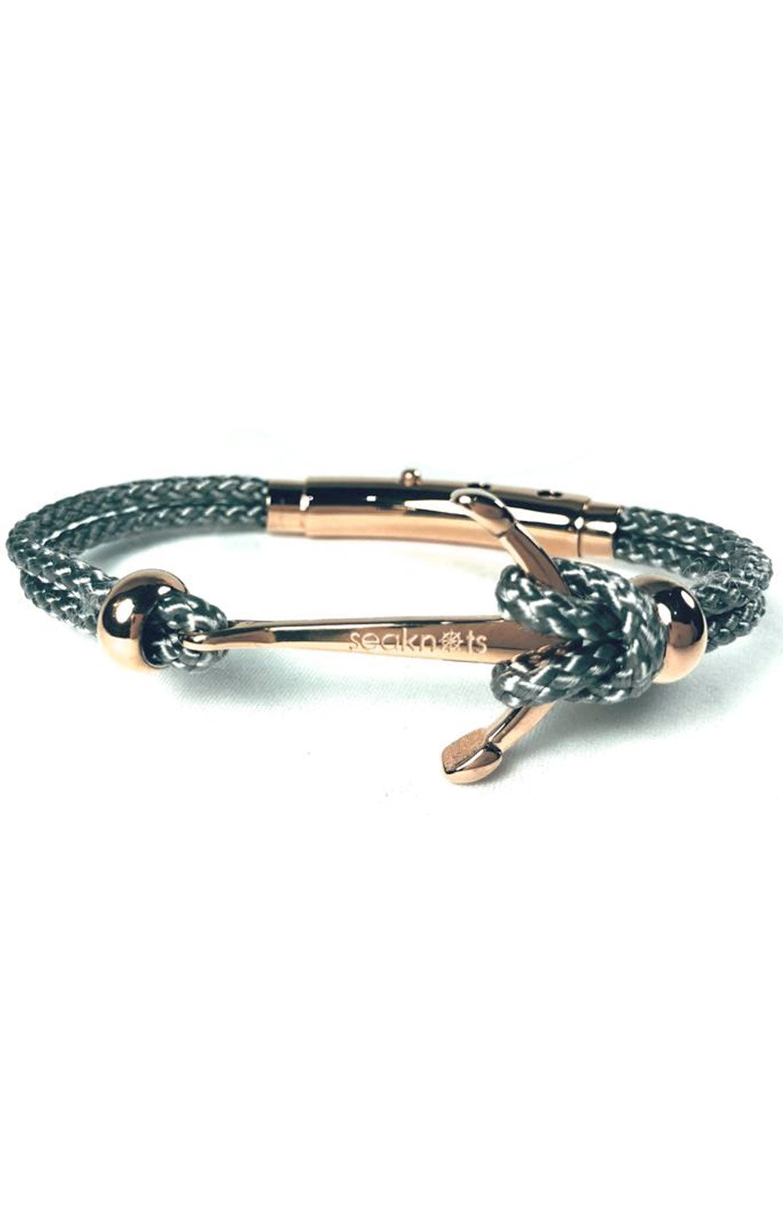 Double Rope Anchor Bead Bracelet (Silver/Rose) | Seaknots Bracelets