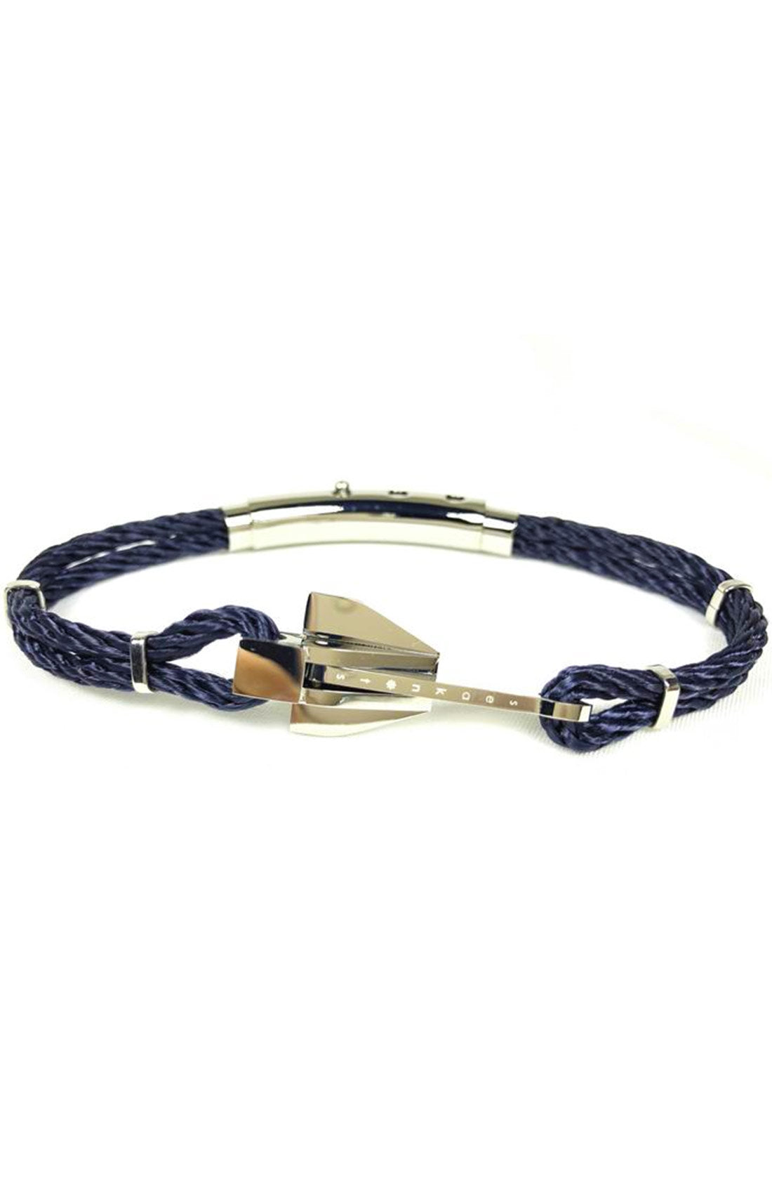Double Rope Danforth Bracelet (Navy/Silver) | Seaknots Bracelets