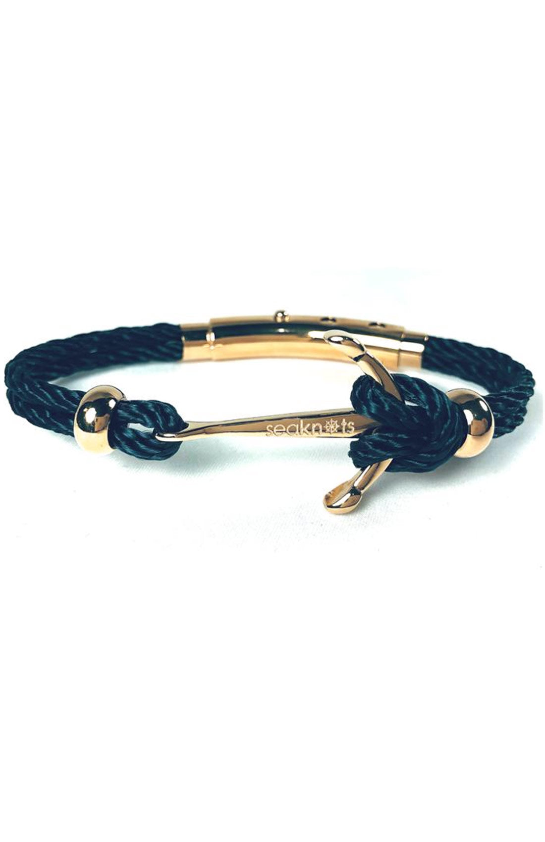 Double Rope Anchor Bead Bracelet (Navy/Rose) | Seaknots Bracelets