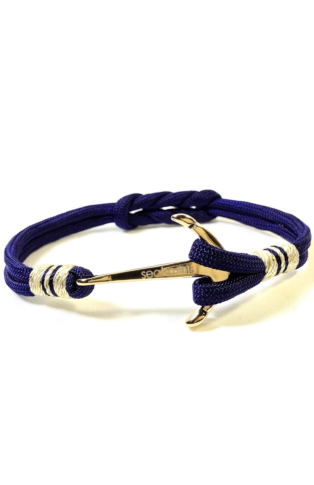 Double Cord Anchor Bracelet (Navy/Gold) | Seaknots Bracelets
